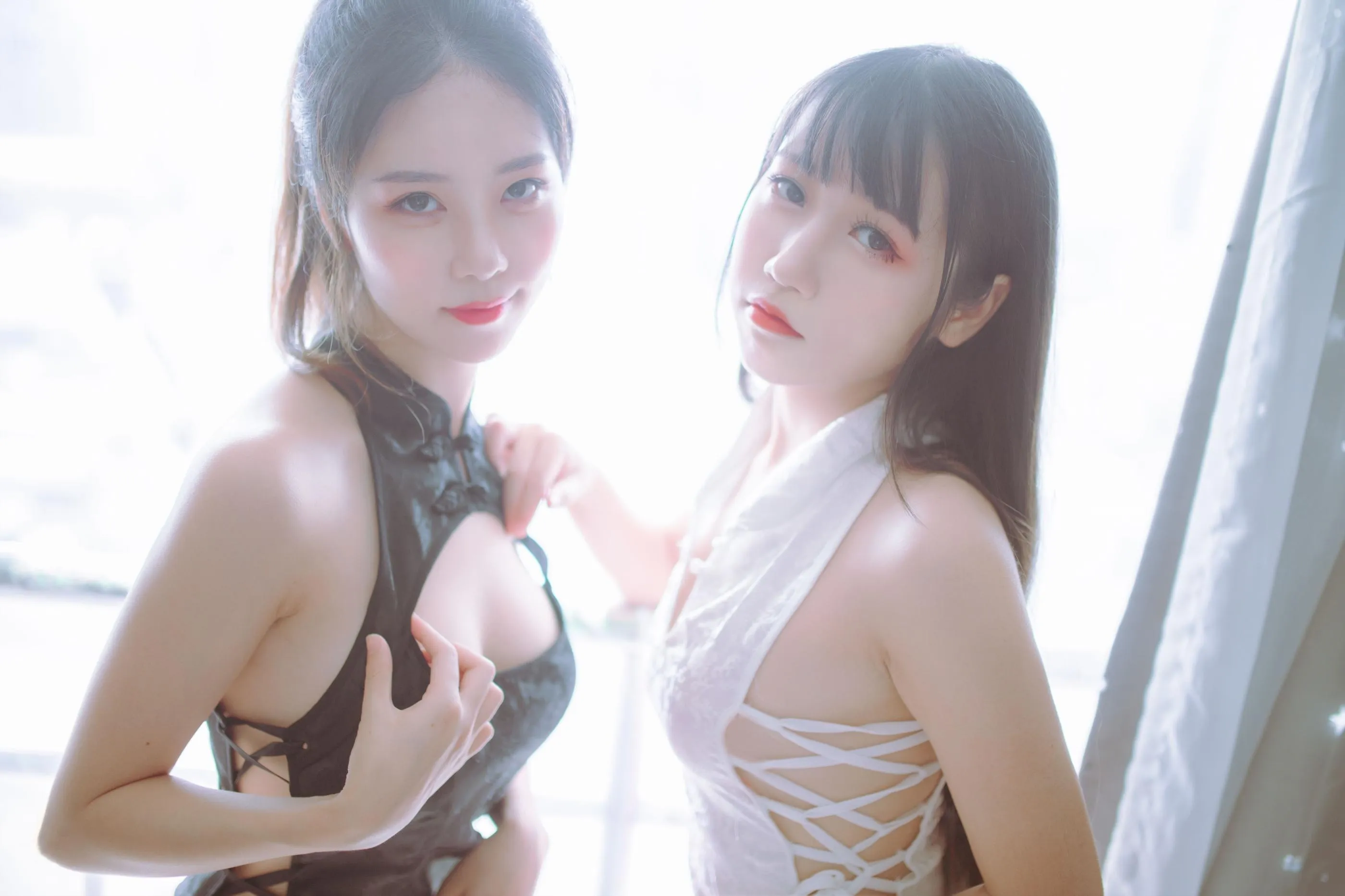 抖娘-利世 – NO.27 黑白旗袍双子 [41P]插图7
